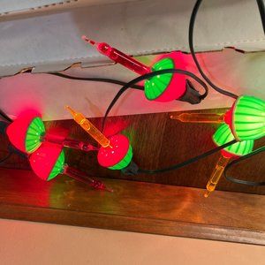 Rare Vintage Noma Set of 7 Red Green Yellow Christmas Bubble Lite Lights…